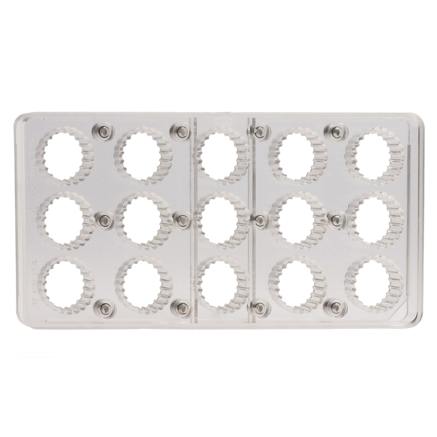 MOULE POLYCARBONATE VAGUES 15 PCS Ø 27MM 275X134X15MM