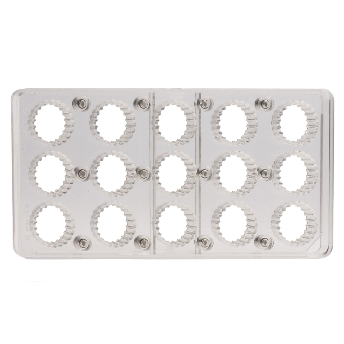 MOLDE POLICARBONATO ONDAS 15 PCS Ø 27MM 275X134X15MM