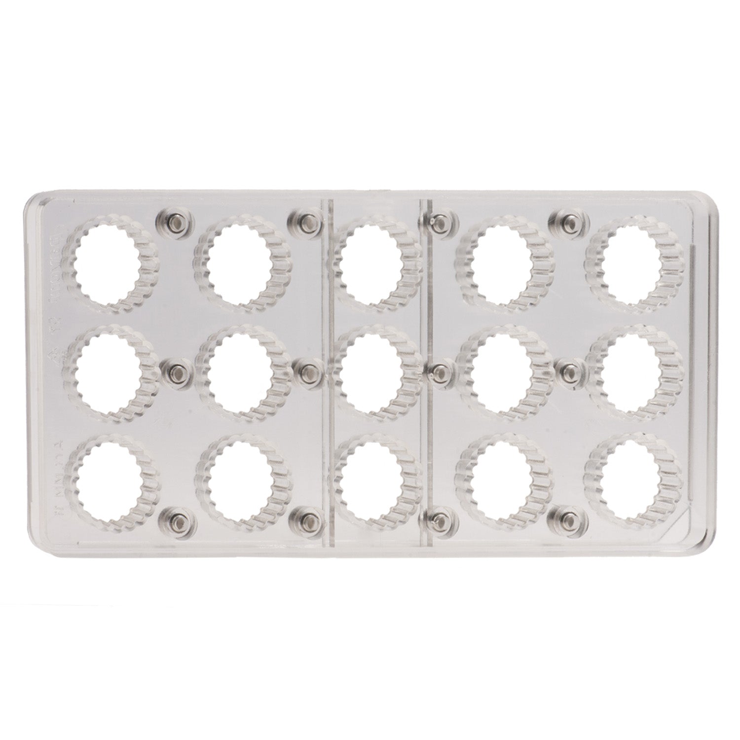 MOLDE POLICARBONATO ONDAS 15 PCS Ø 27MM 275X134X15MM