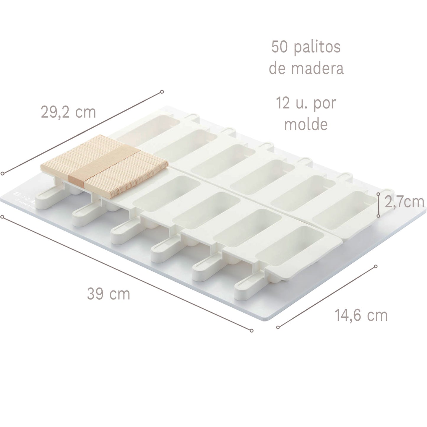 MOLDE HELADO BRICK - 390 x 146 h 27MM - 4 PIEZAS