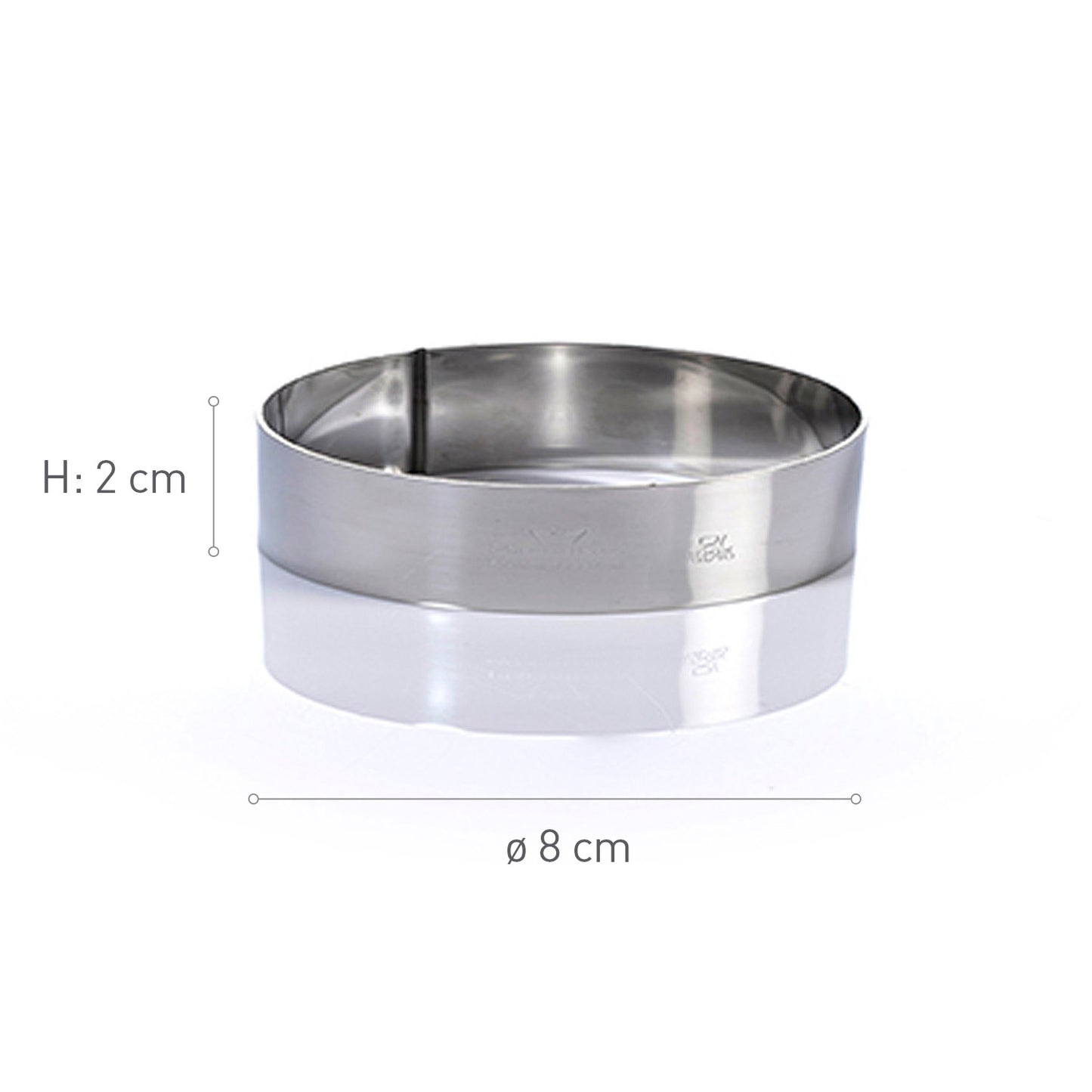 MOLDE DE ANEL DE AÇO INOXIDÁVEL Ø 8CM H 2CM