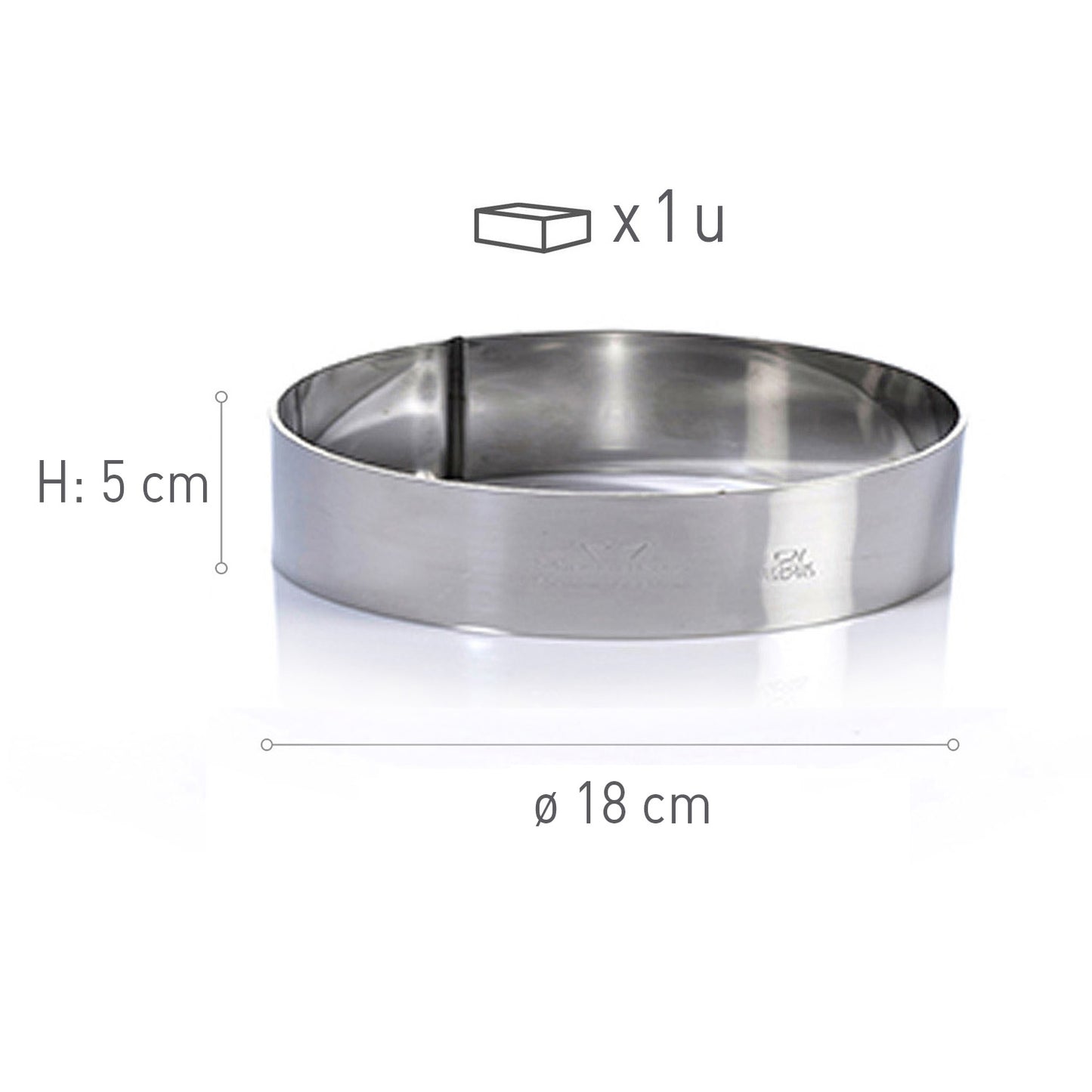 MOLDE ARO ACERO INOX.DIAM 18H5CM