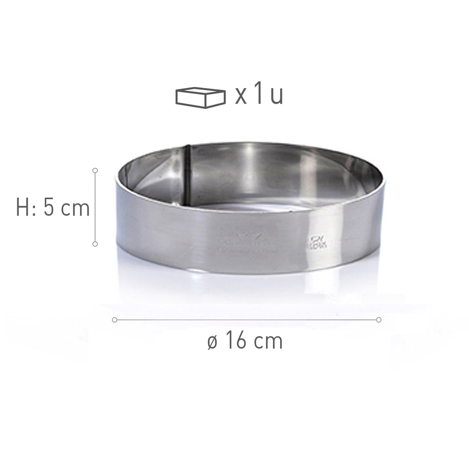 MOLDE ARO ACERO INOX. DIAM 16H5CM