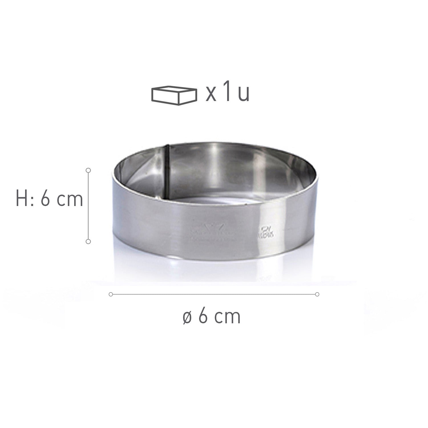 MOULE À ANNEAU EN ACIER INOXYDABLE. DIAM 6H6CM