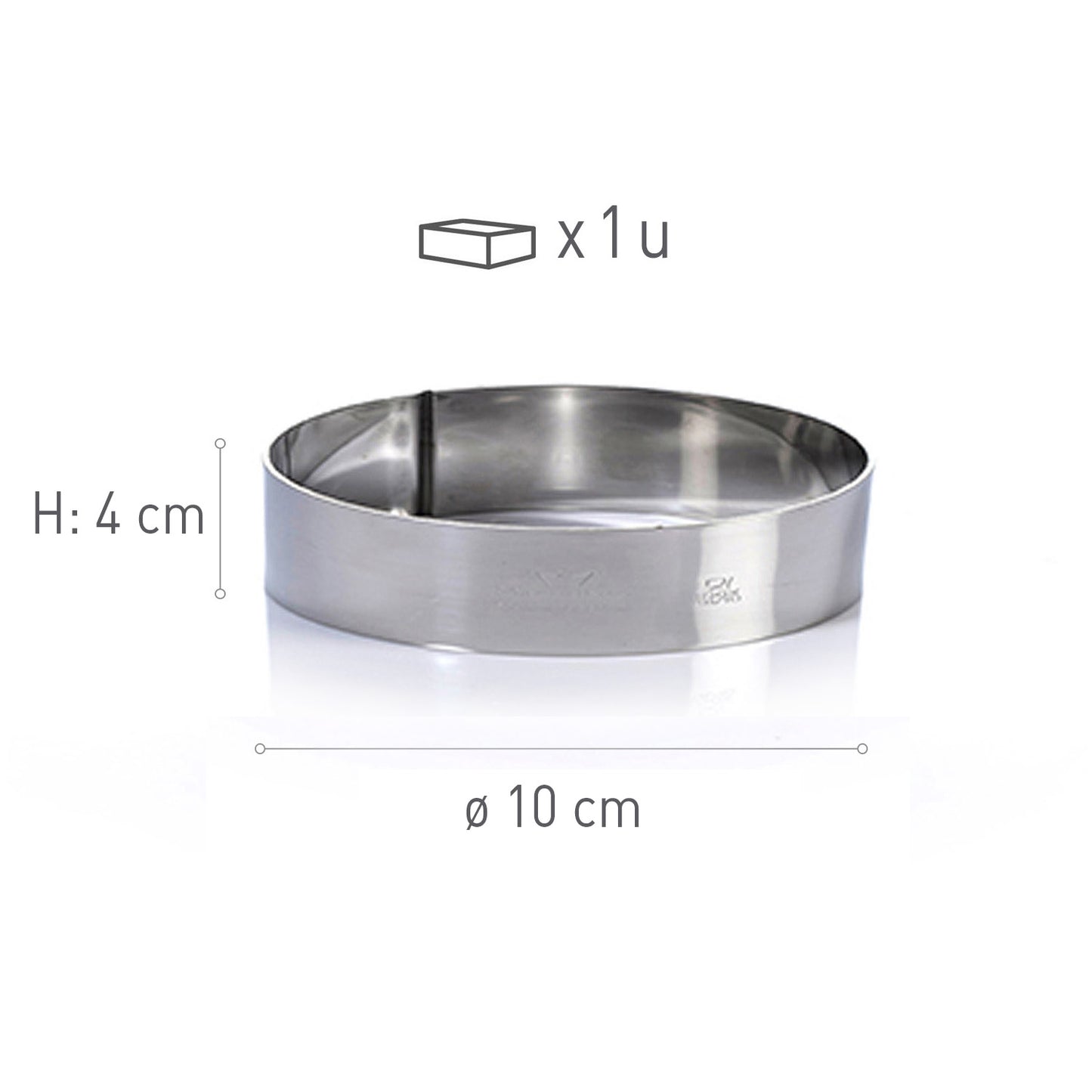 MOLDE ARO ACERO INOX.DIAM 10H4CM