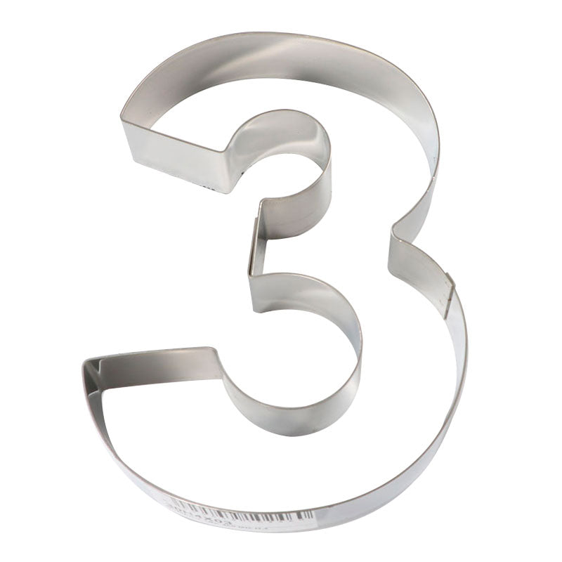 MOLDE ACERO INOX TARTA NÚMERO TRES 20 x 16 x 4 CM