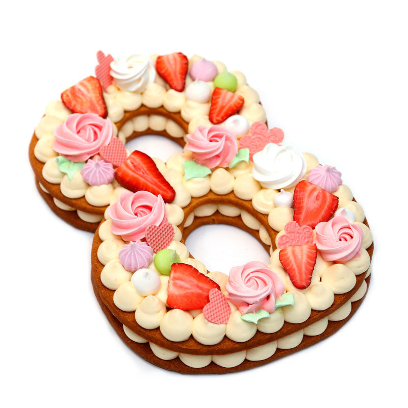 MOLDE ACERO INOX TARTA NÚMERO OCHO 20 x 16 x 4 CM