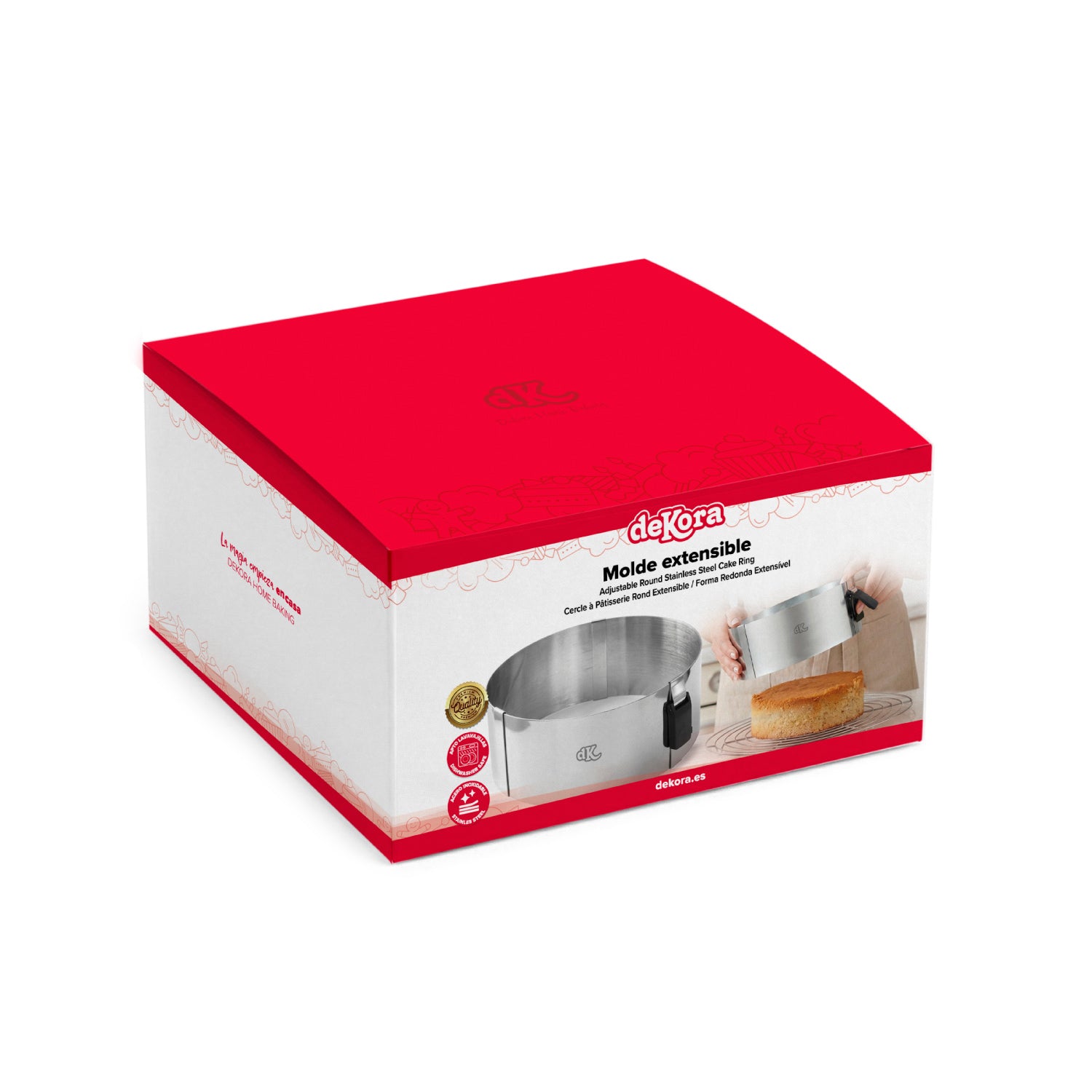 MOLDE REDONDO EXTENSÍVEL EM AÇO INOXIDÁVEL Ø 18-30 H 10CM- H