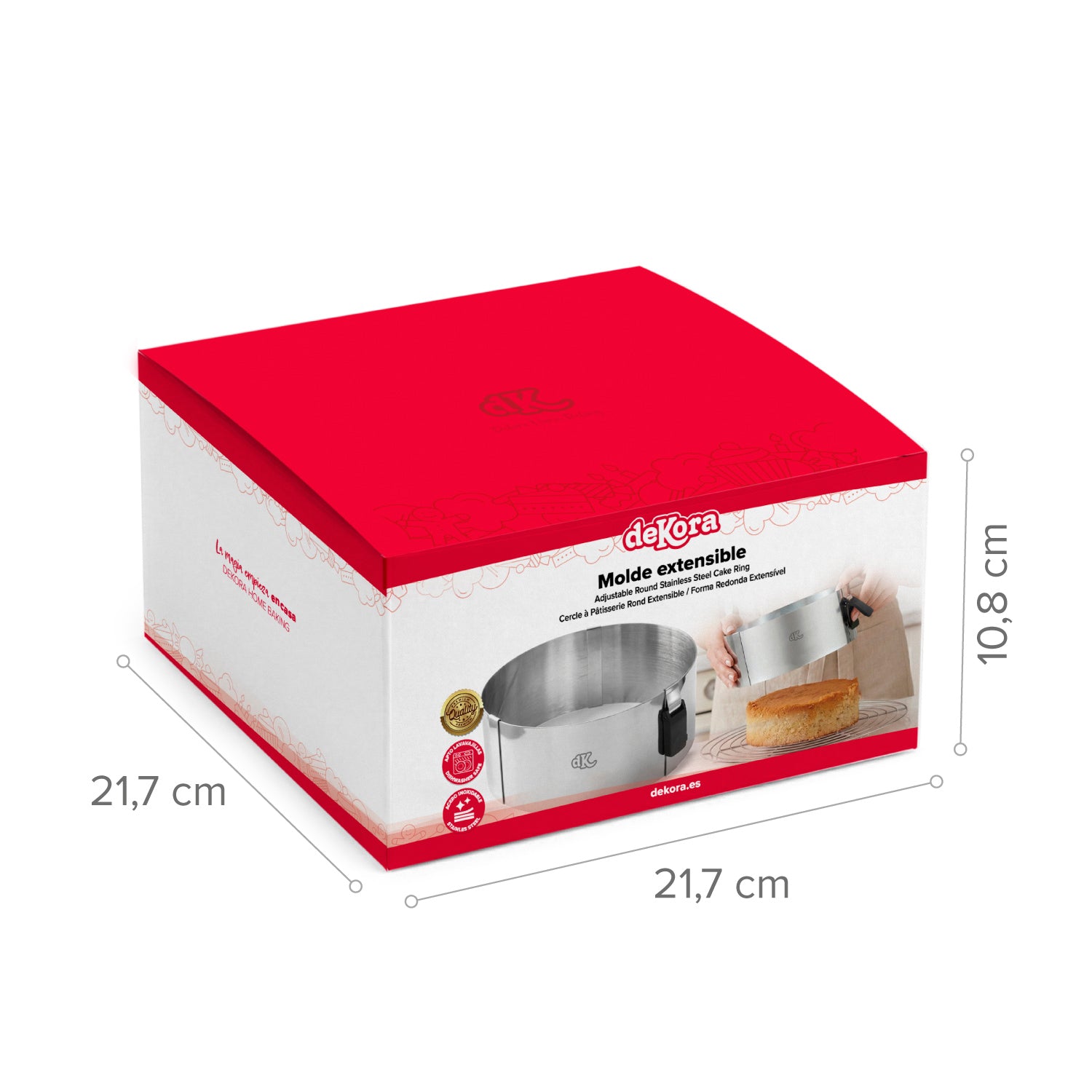 MOULE ROND EXTENSIBLE EN ACIER INOXYDABLEØ 18-30 H 10CM- HOM