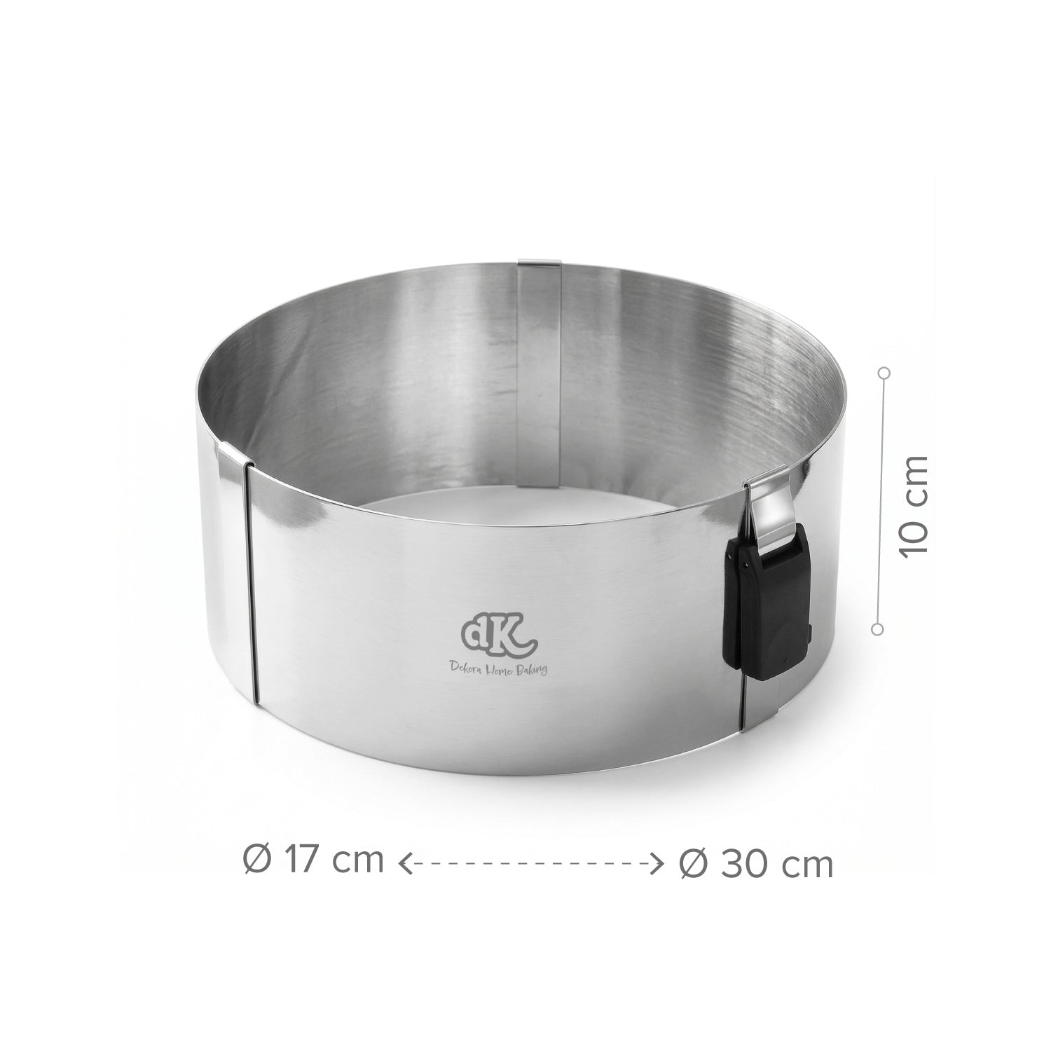 MOULE ROND EXTENSIBLE EN ACIER INOXYDABLEØ 18-30 H 10CM- HOM