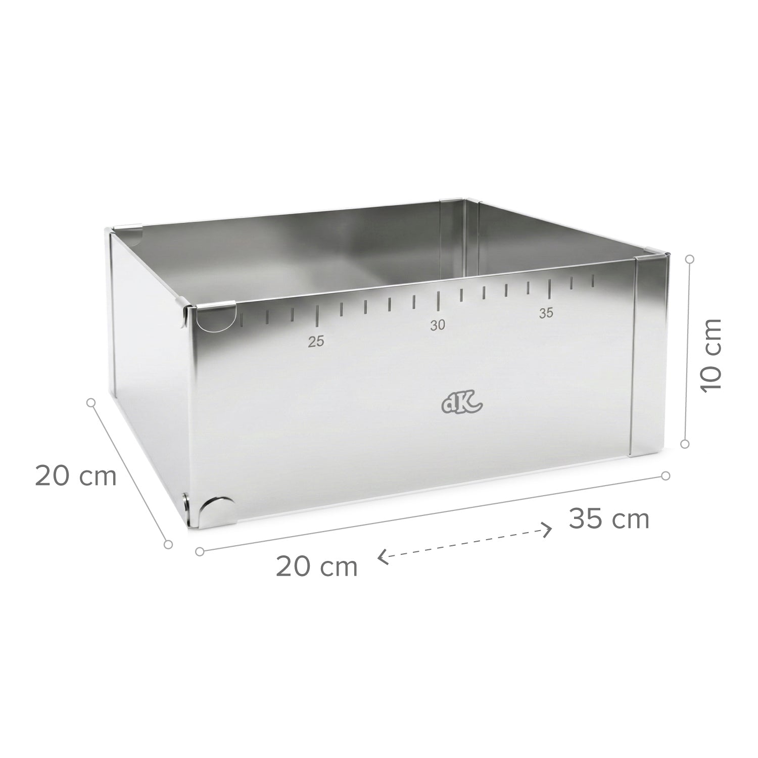 MOLDE CUADRADO EXTENSIBLE ACERO INOX Ø20-35CM H10CM HOME BAK