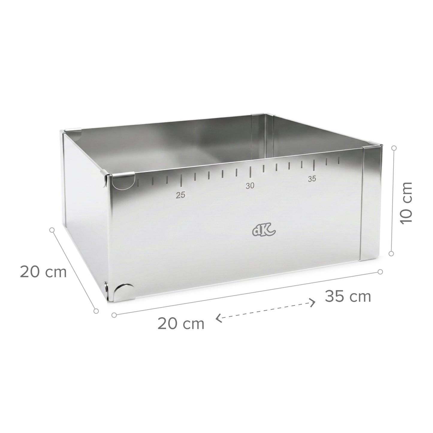 MOLDE CUADRADO EXTENSIBLE ACERO INOX Ø20-35CM H10CM HOME BAK