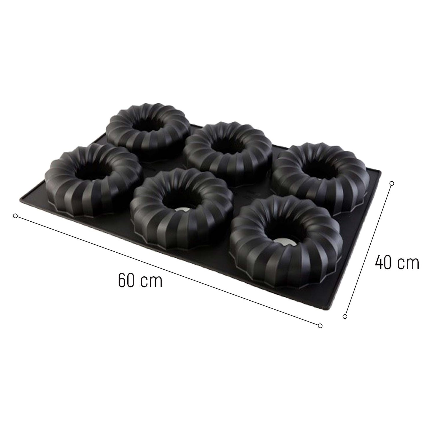 6 MOLDES INSPIRATION FLEXIPAN ROSCO DIAM180XH50MM  60X40CM