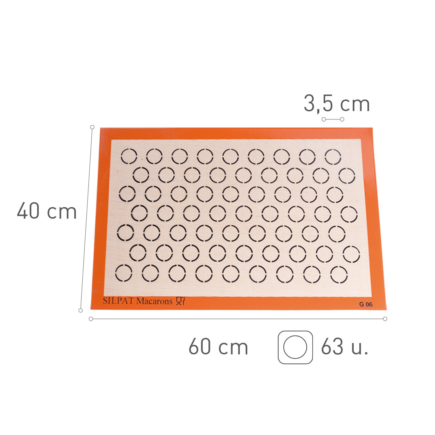SILPAT ESPECIAL MACARONS 35MM 60X40