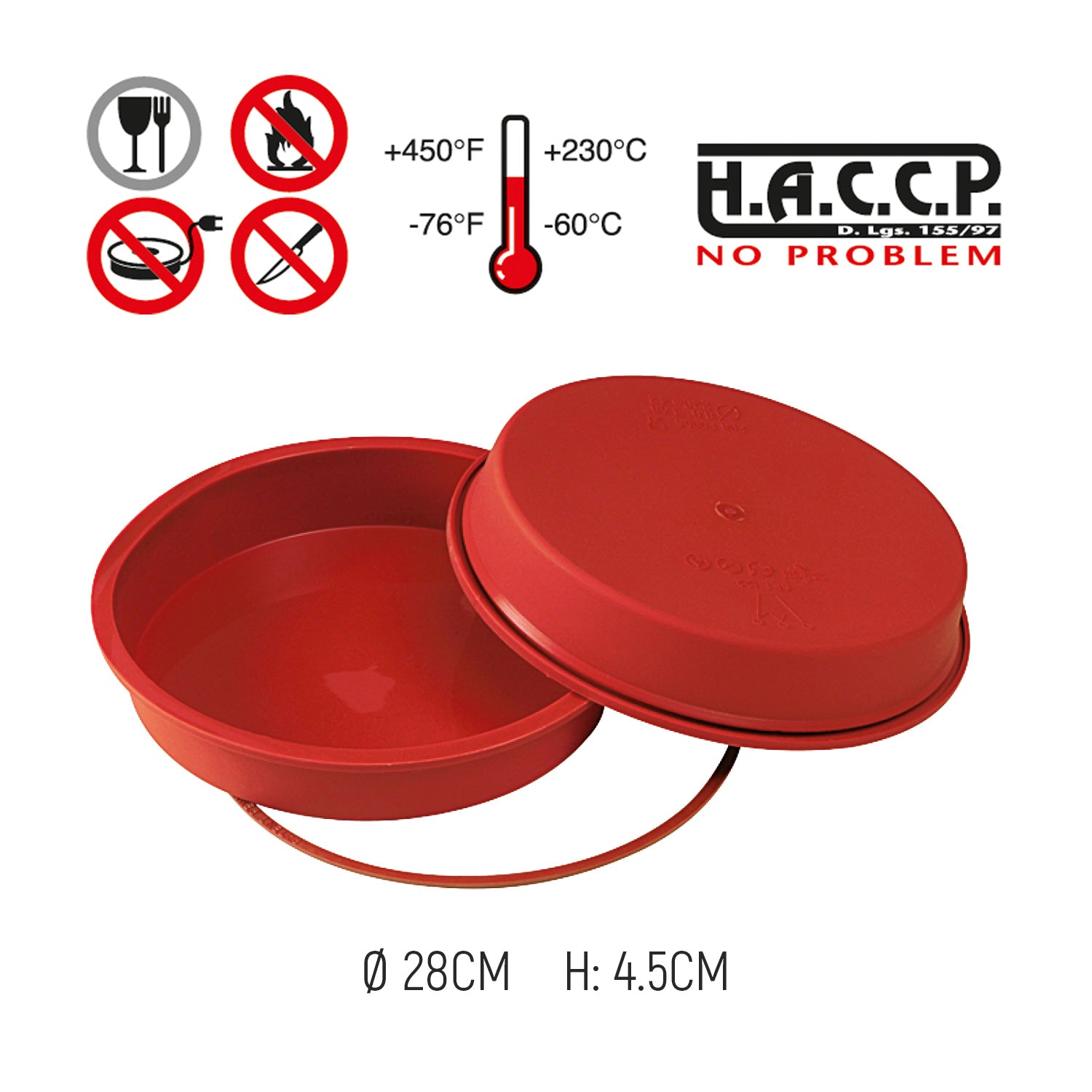 MOULE SILICONE POUR GÂTEAUX ROND Ø 28 H 4,7CM
