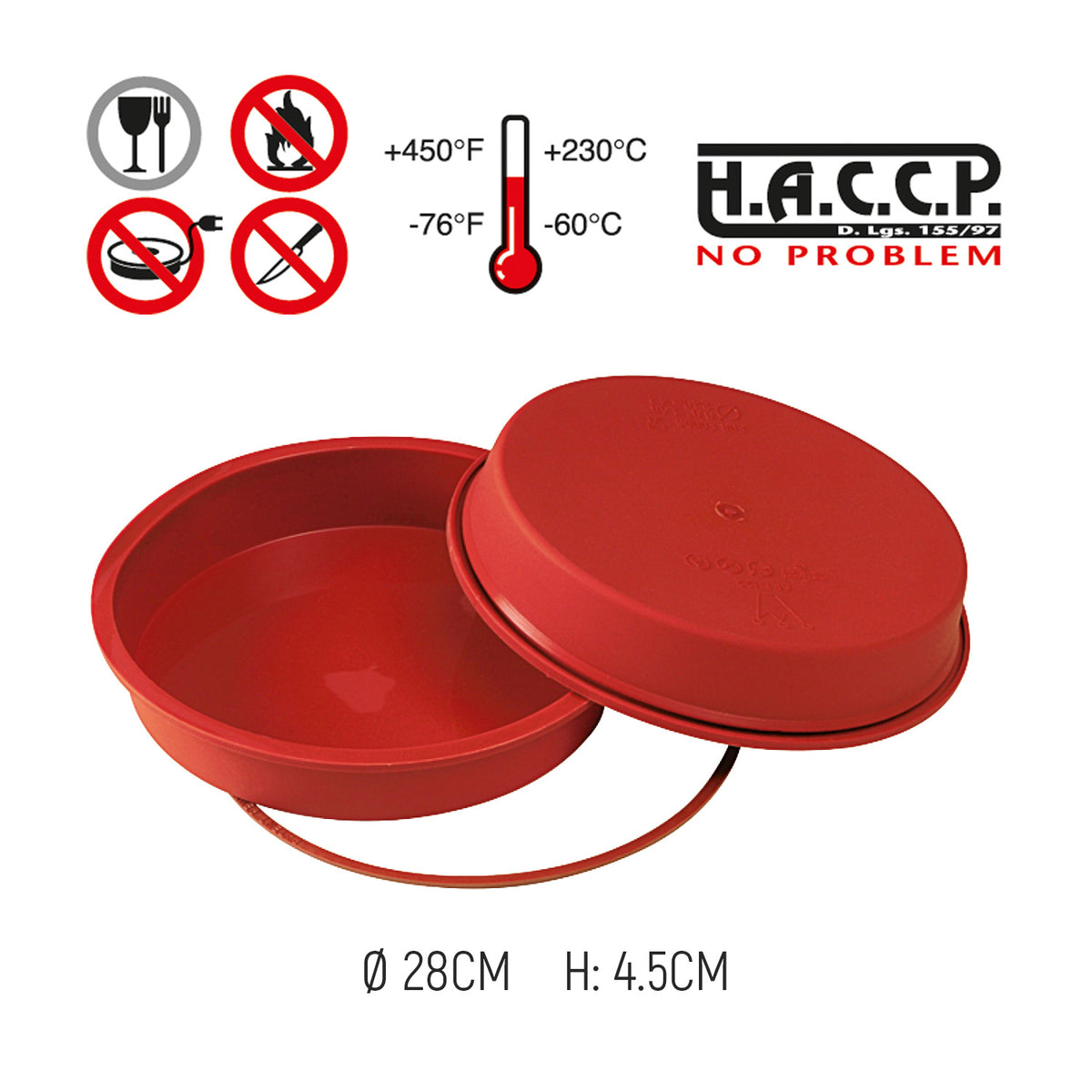 MOLDE SILICONA PARA TARTAS REDONDO Ø 28 H 4,7CM