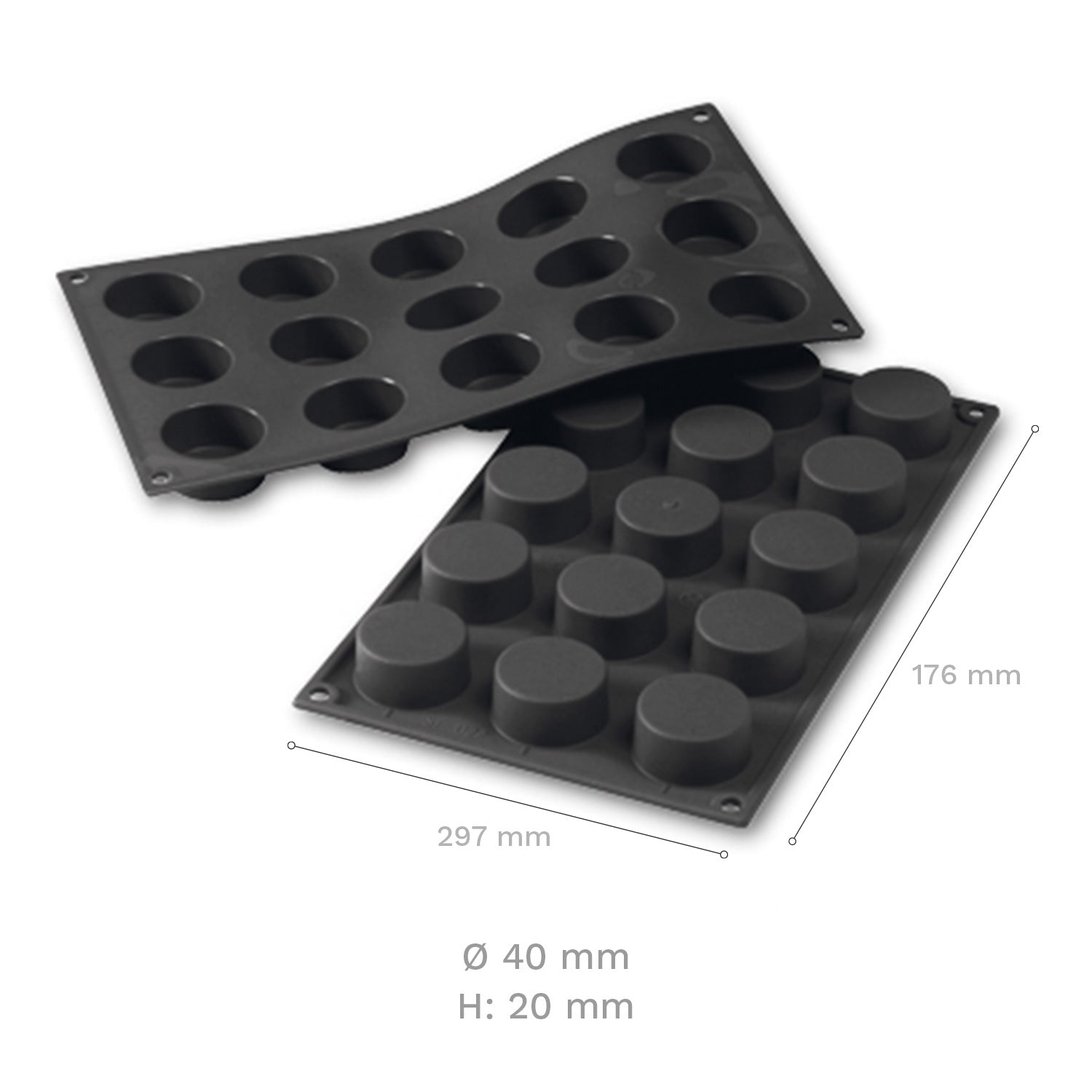 MOLDE SILICONA 15 FORMAS MINI-REDONDO Ø 40x20 MM