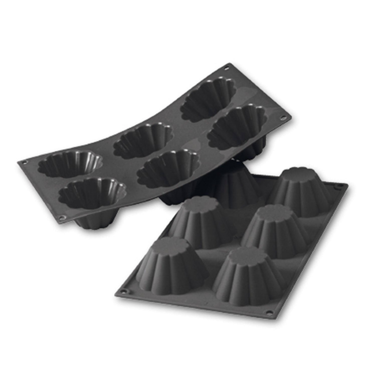 MOLDE SILICONA PARA 6 BRIOCHES Ø 79 MM H 37 MM