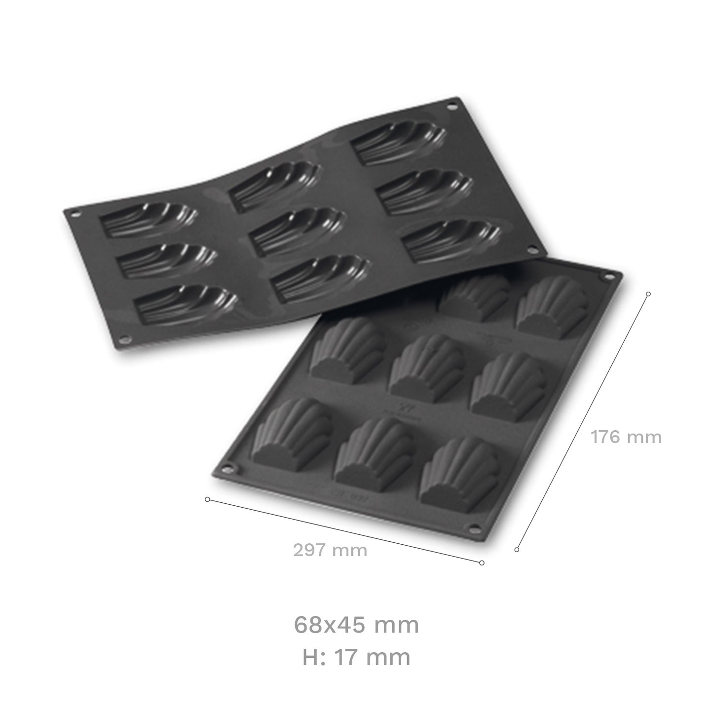 MOLDE SILICONFLEX 9 FORMAS MADALENA 68X45MM H17MM