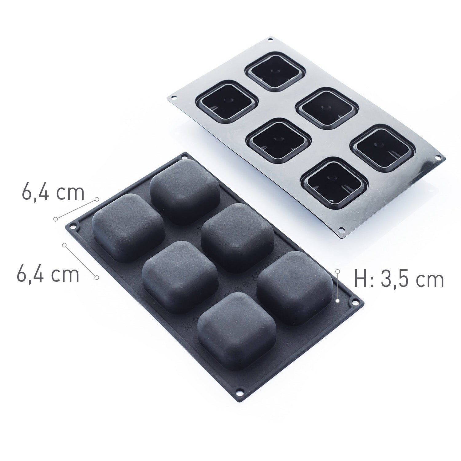 6 MOLDES CAIXA DIAM64X64 H35MM