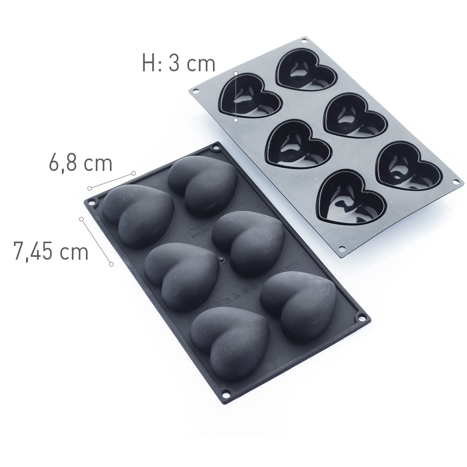 6 MOLDES DE AMOR 74,5X68 H30MM