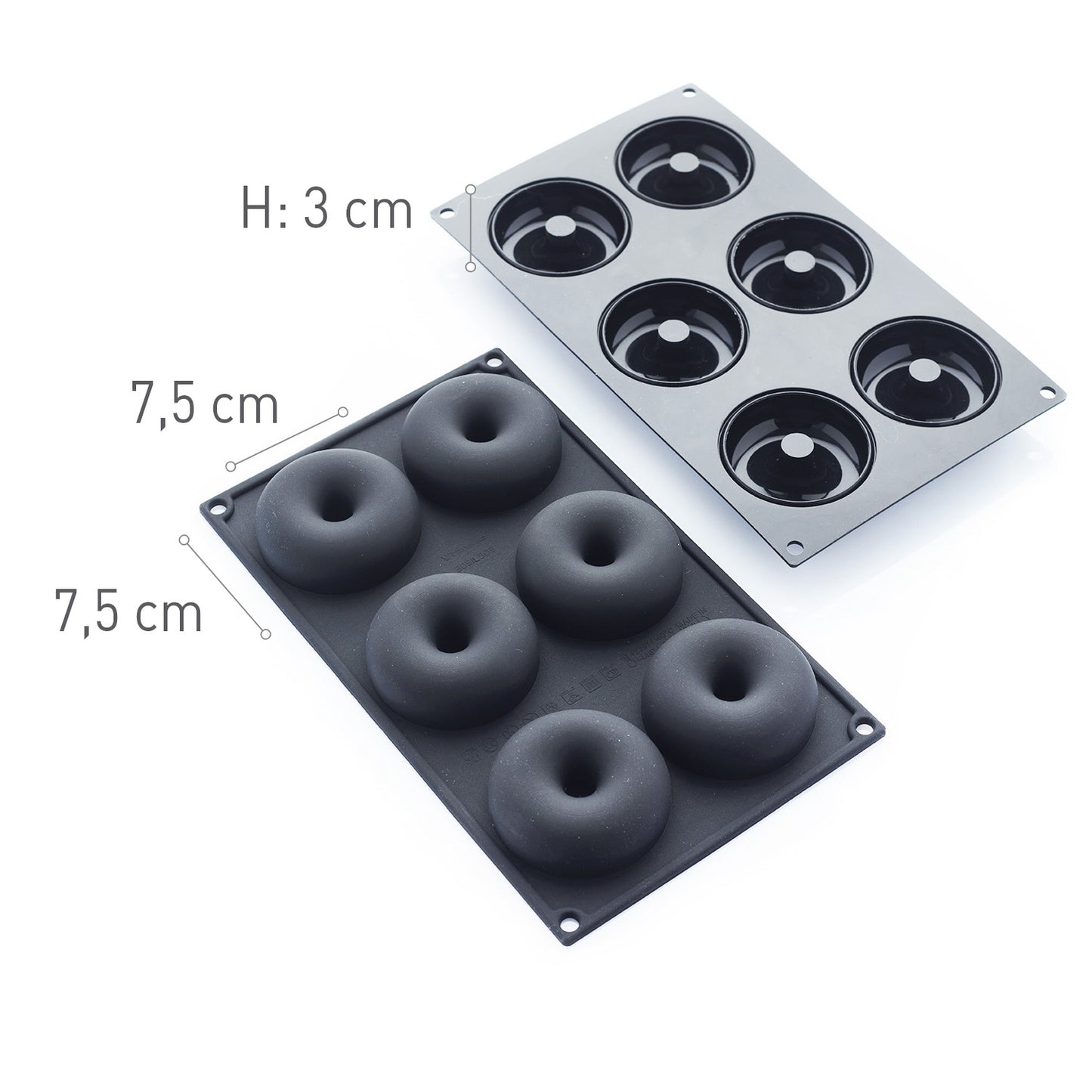 6 MOLDES DONUTS DIAM 75MM  H30MM