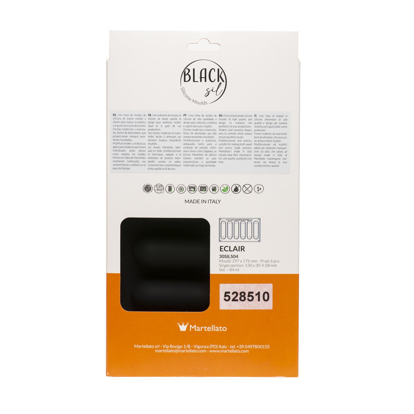 6 FORMAS PARA ECLAIR 130X30 H28 MM