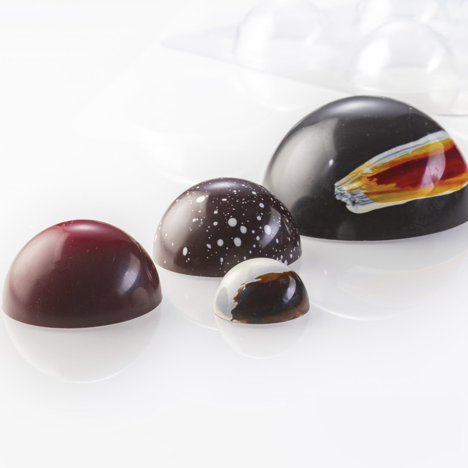 KIT 4 MOLDES TERMOFORMADO SEMIESFERA   Ø 50 - 90MM