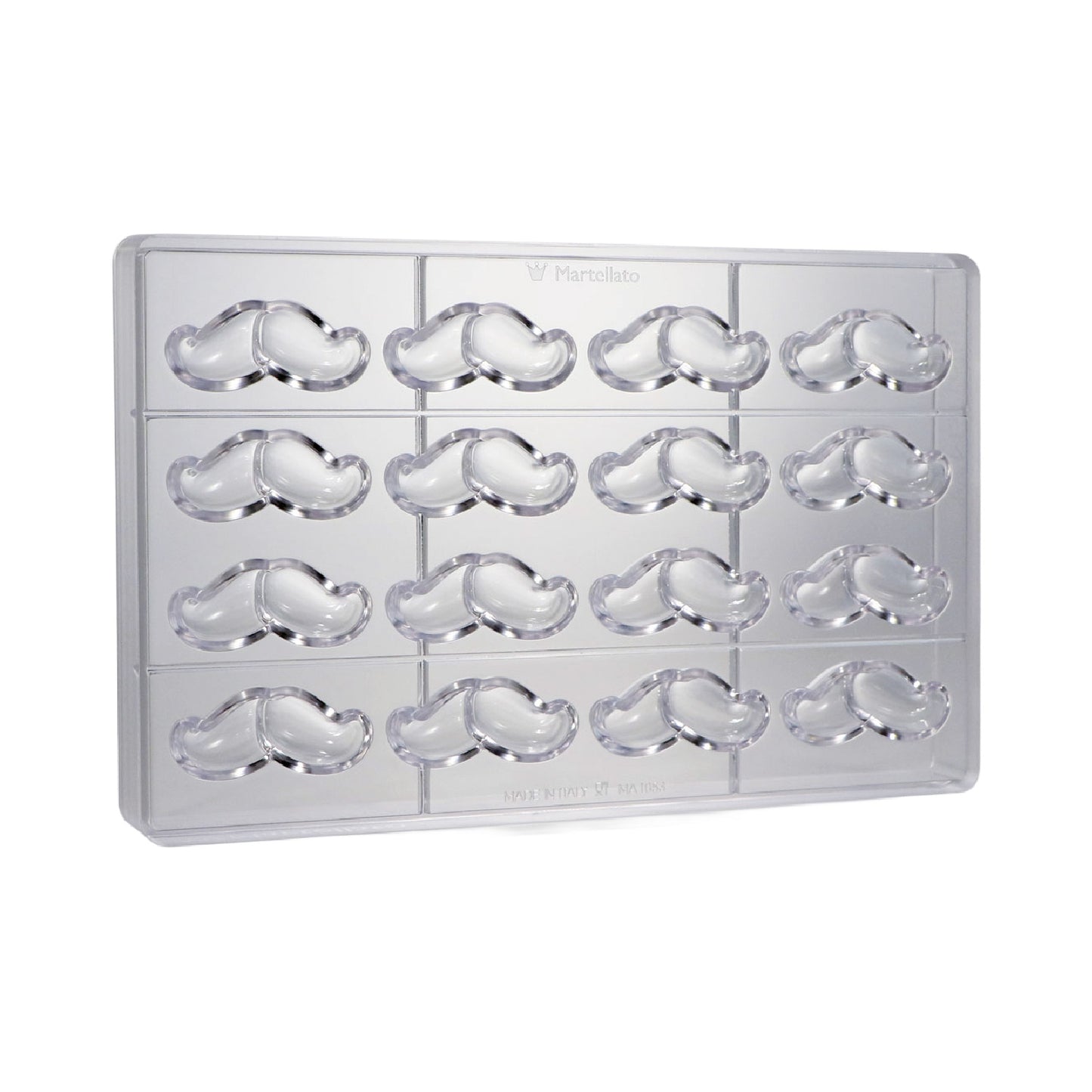 MOLDE DE BIGOTES DE POLICARBONATO - 16 PEÇAS - 275 x 175 x 2