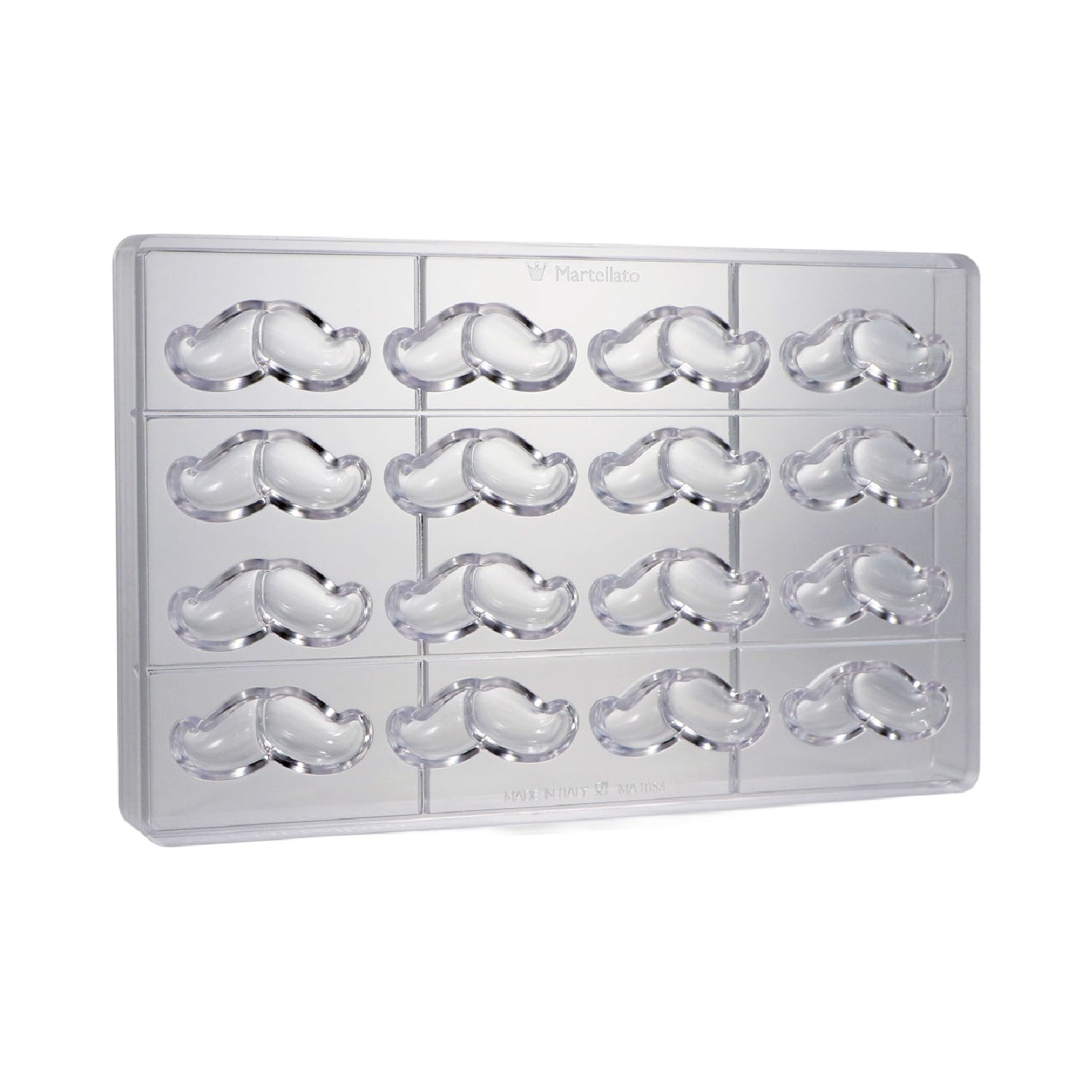 MOLDE DE BIGOTES DE POLICARBONATO - 16 PEÇAS - 275 x 175 x 2