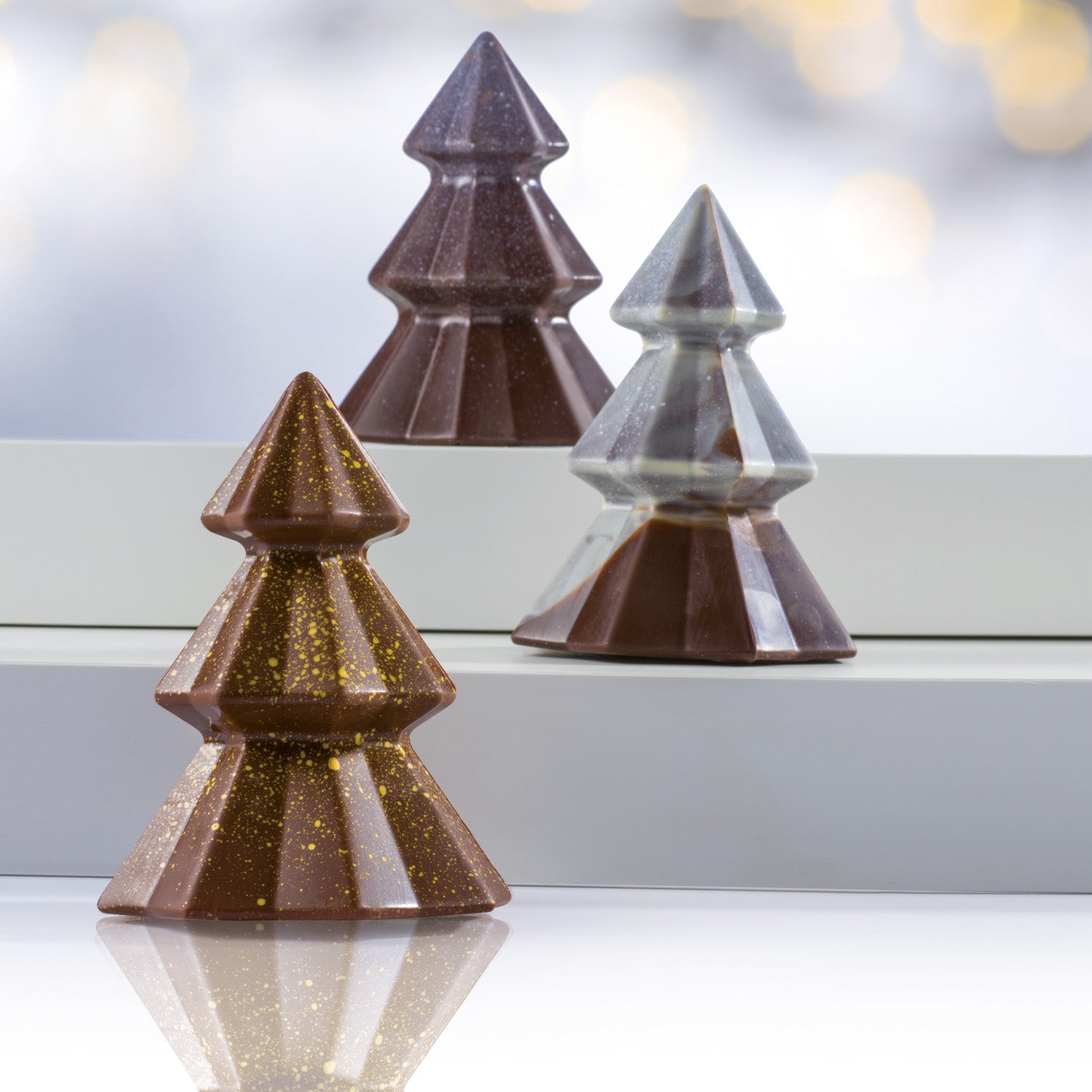 KIT 2 MOLDES PLAST. TERMOFORMADOS ARBOL NAVIDAD Ø 95 H 120MM