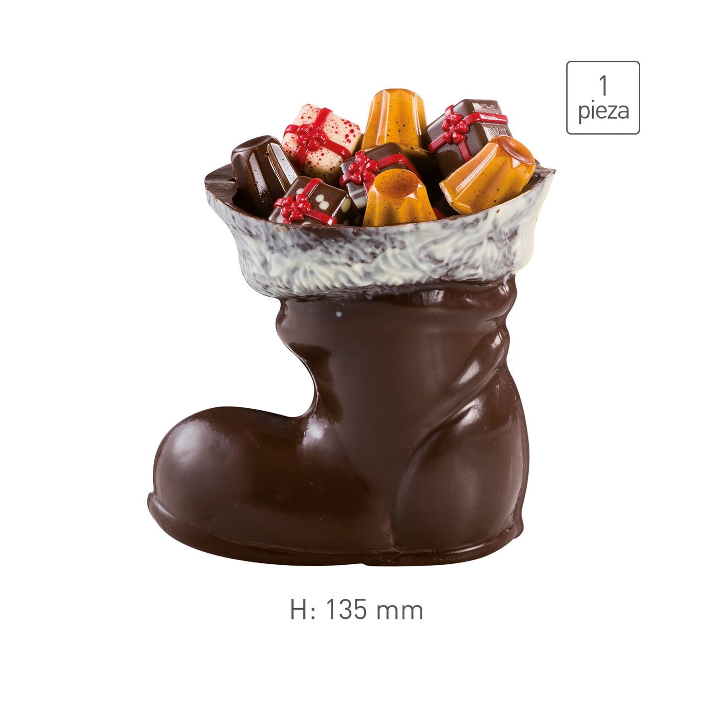 MOLDE PLÁSTICO TERMOFORMADO BOTA PAPÁ NOEL 3D H135MM