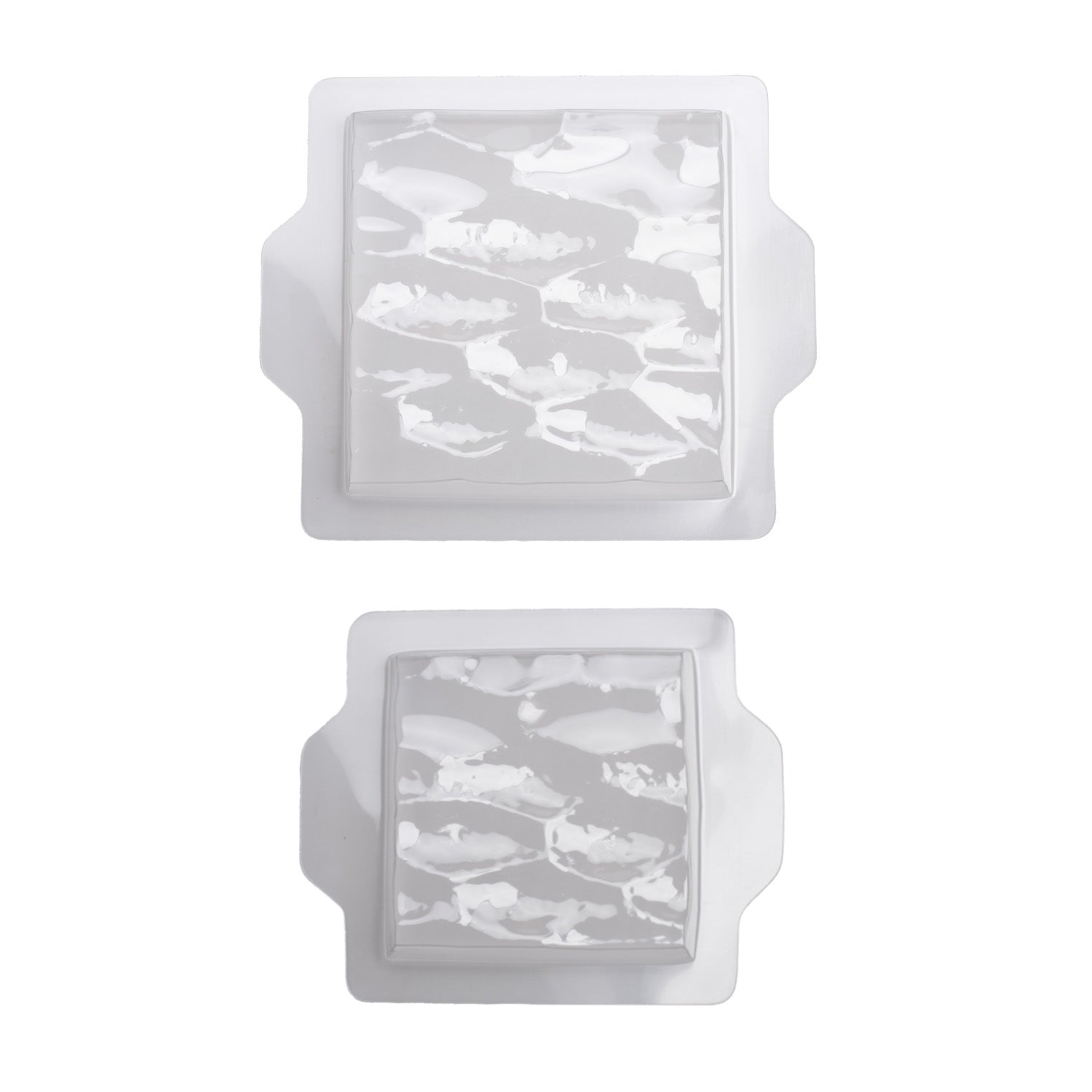 KIT 2 MOLDES DE PLÁSTICO SEMI FRIO QUADRADO GRANDE / PEQUENO
