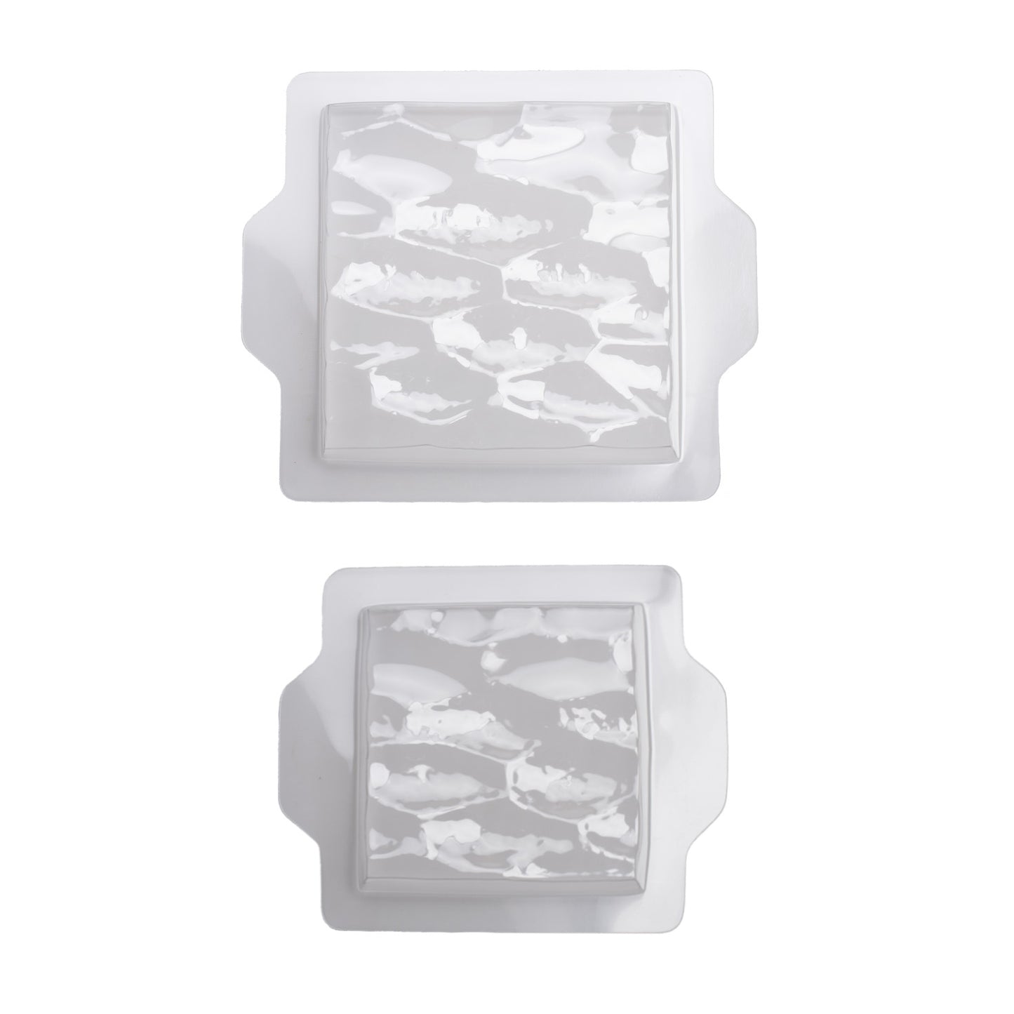 KIT 2 MOLDES DE PLÁSTICO SEMI FRIO QUADRADO GRANDE / PEQUENO