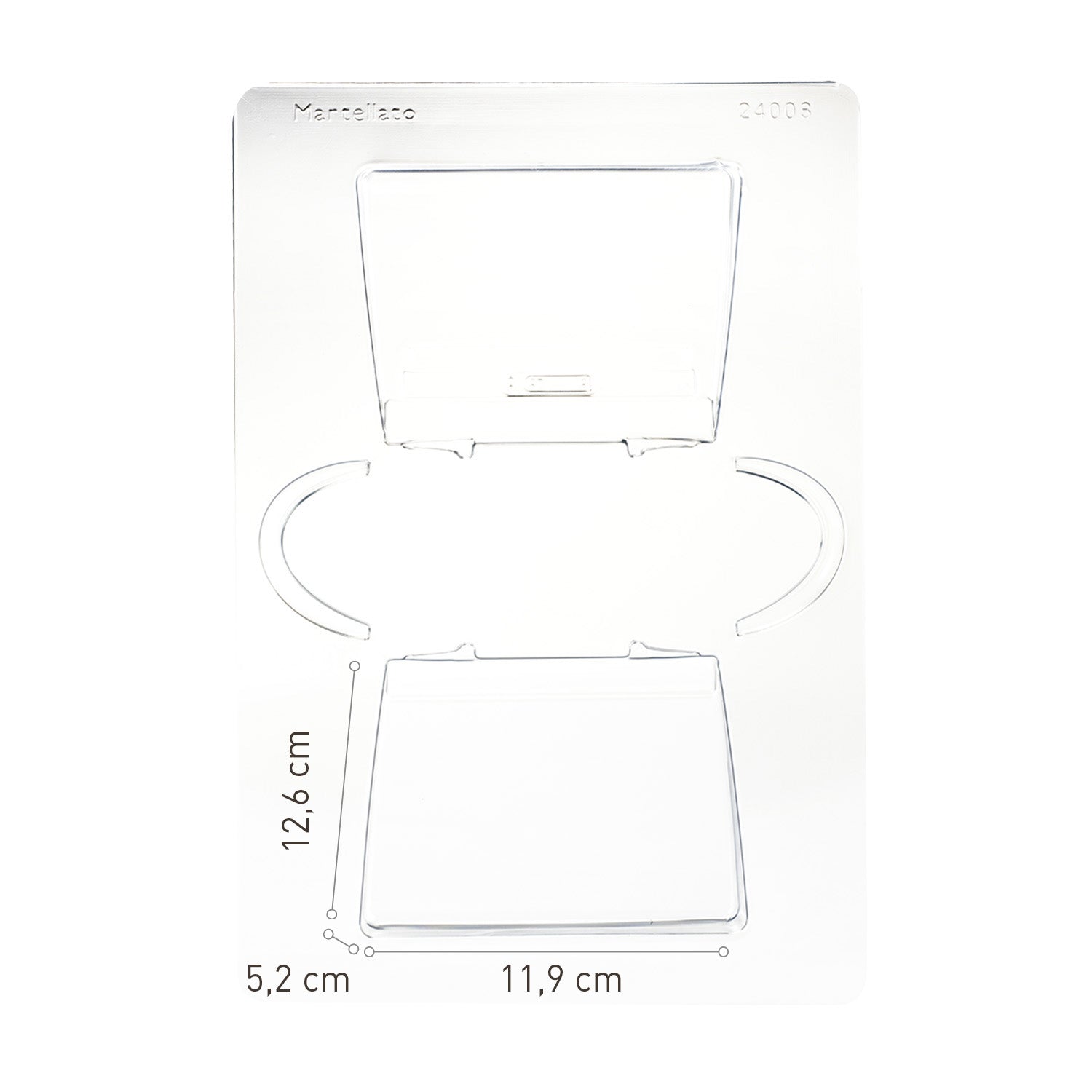 KIT 2 MOLDES PLÁSTICO TERMOFORMADO BOLSO 119X52 H126MM