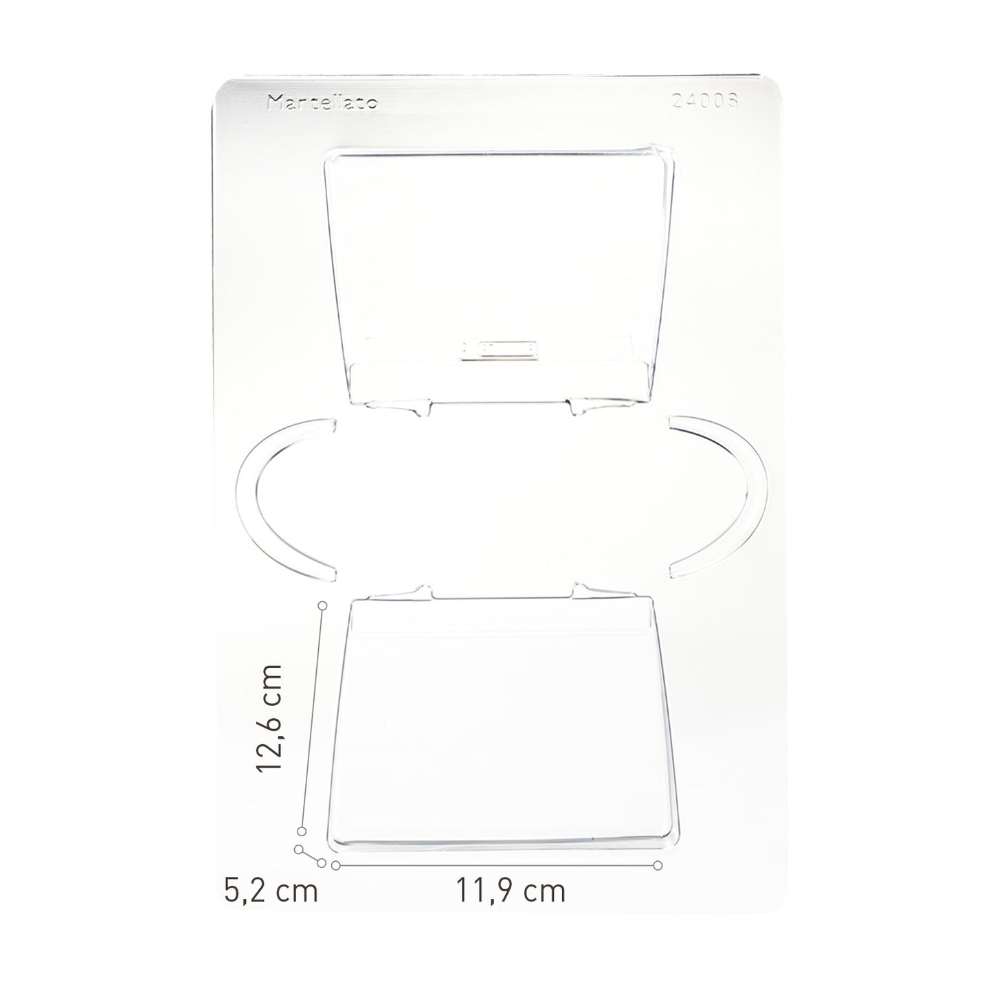 KIT 2 MOLDES PLÁSTICO TERMOFORMADO BOLSO 119X52 H126MM