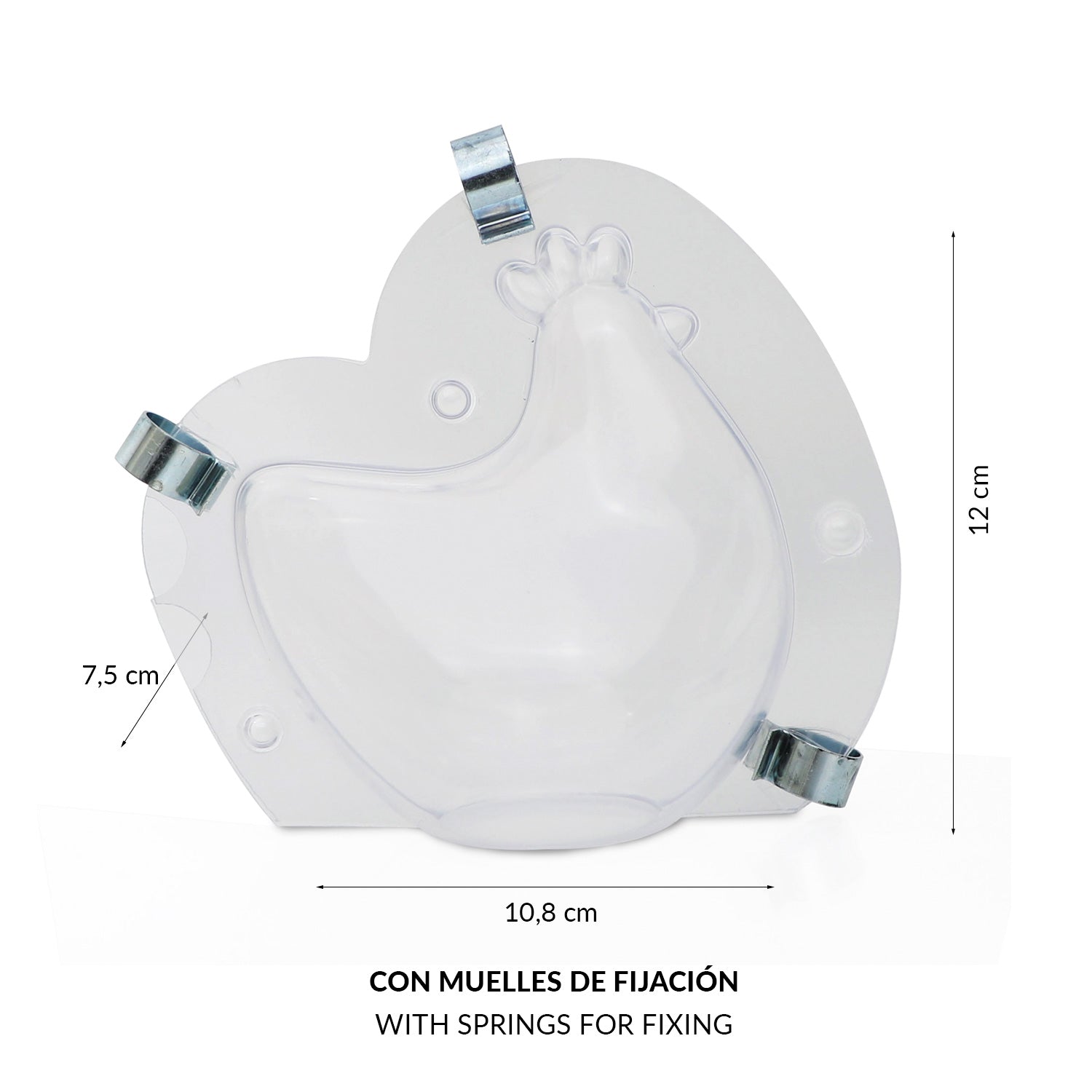 MOLDE PLÁSTICO TERMOFORMADO 3D GALINHA 108X75H120MM | 90GR