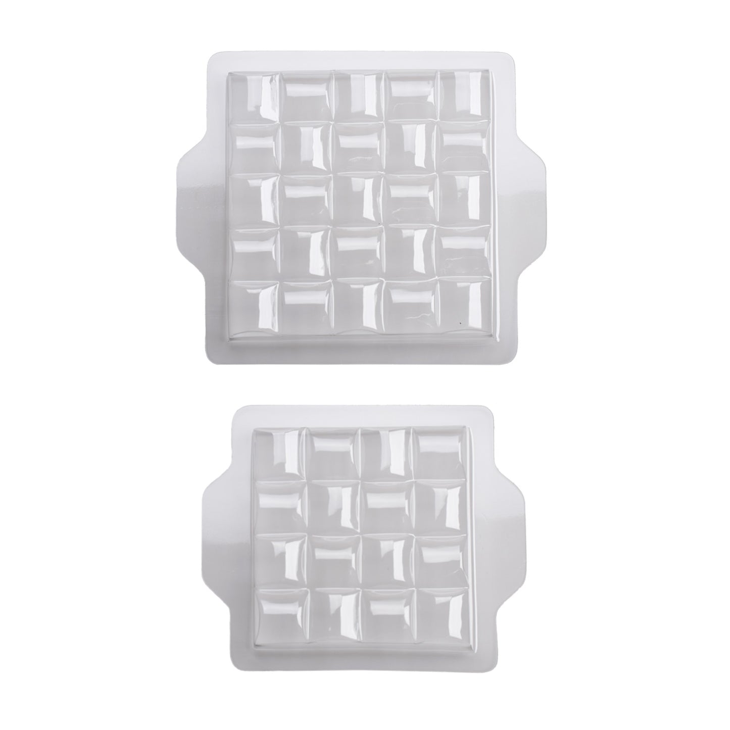 KIT 2 MOLDES DE PLÁSTICO SEMI FRIO QUADRADO GRANDE / PEQUENO
