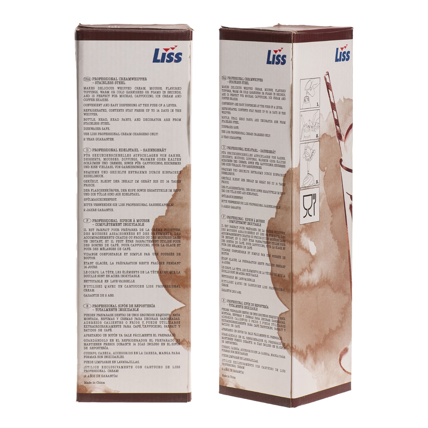SIFÃO DE AÇO INOXIDÁVEL PARA NATAS (NO2) 1L