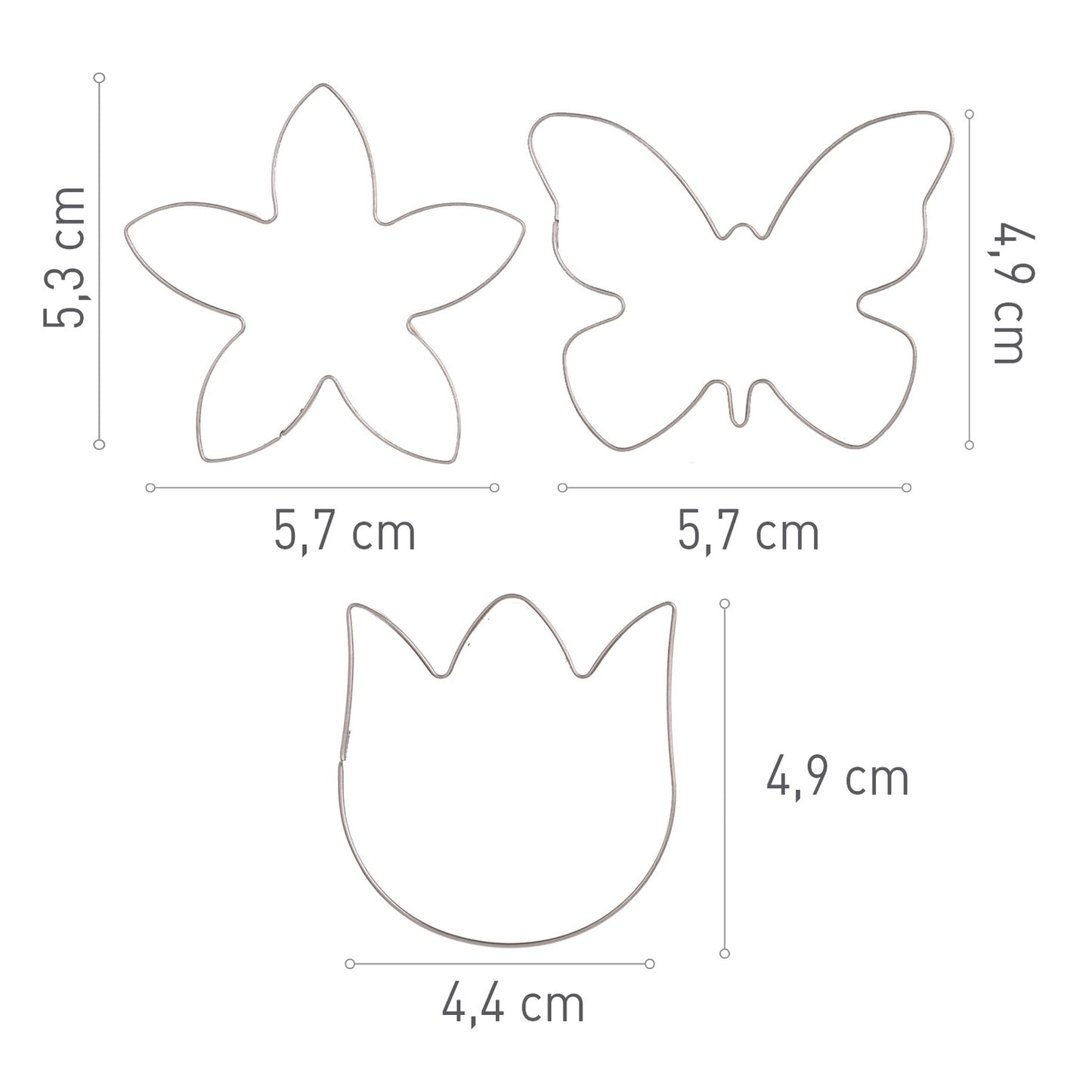 SET 3 CORTADORES FLORES
