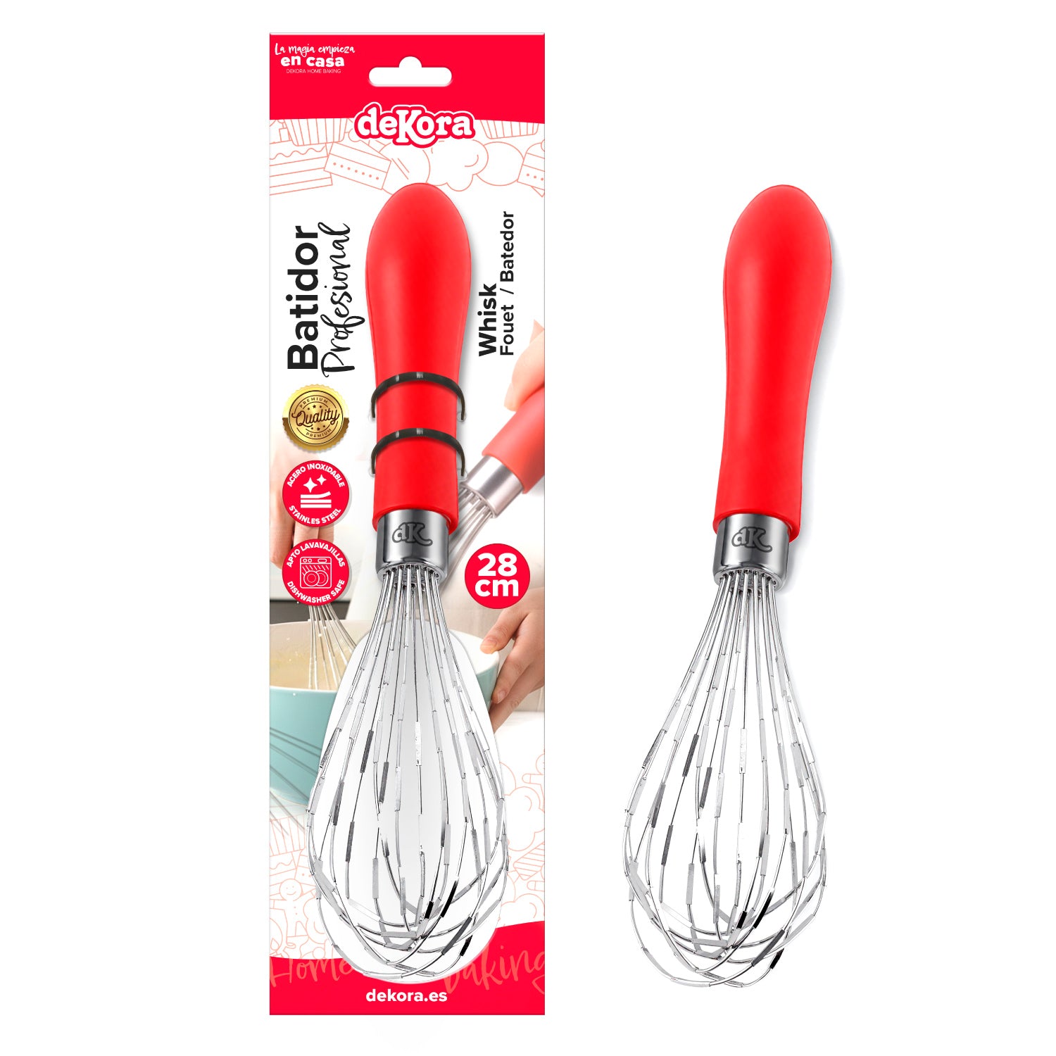 FRULLINO CON MANICO ERGONOMICO 28 CM- DEKORA HOME BAKING