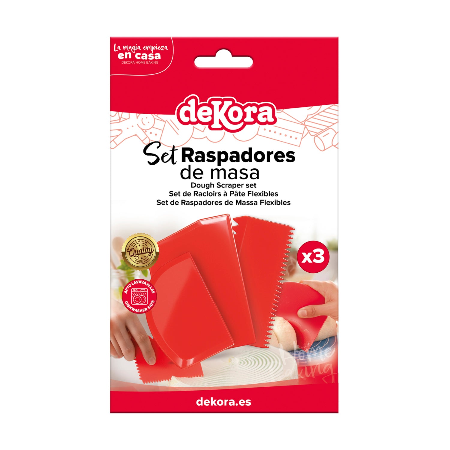 PACK DE 3 RASPADORES DE MASSA- DEKORA HOME BAKING