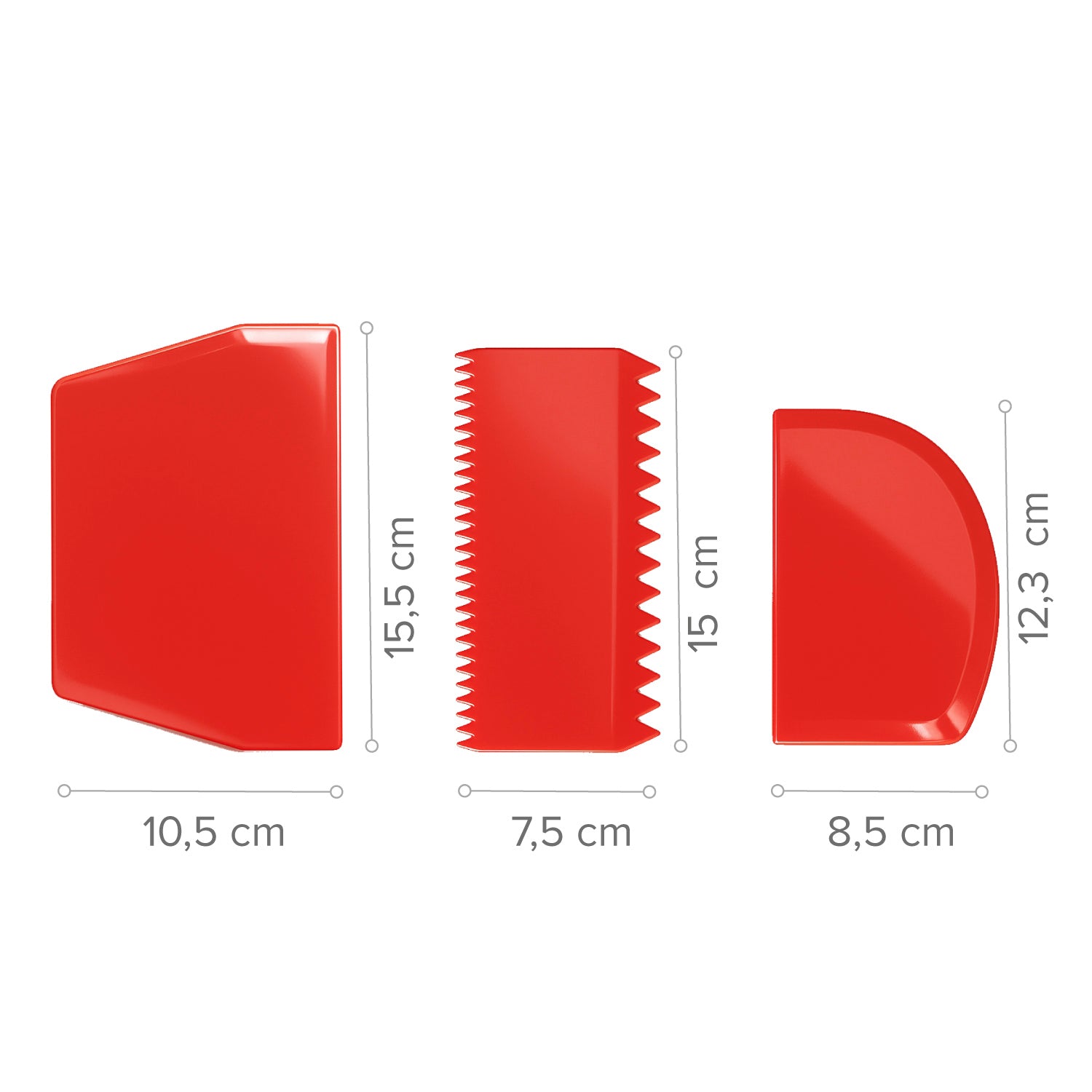 PACK DE 3 RASPADORES DE MASSA- DEKORA HOME BAKING