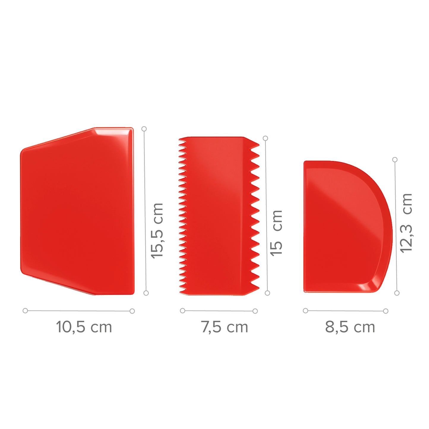 PACK DE 3 RASPADORES DE MASSA- DEKORA HOME BAKING