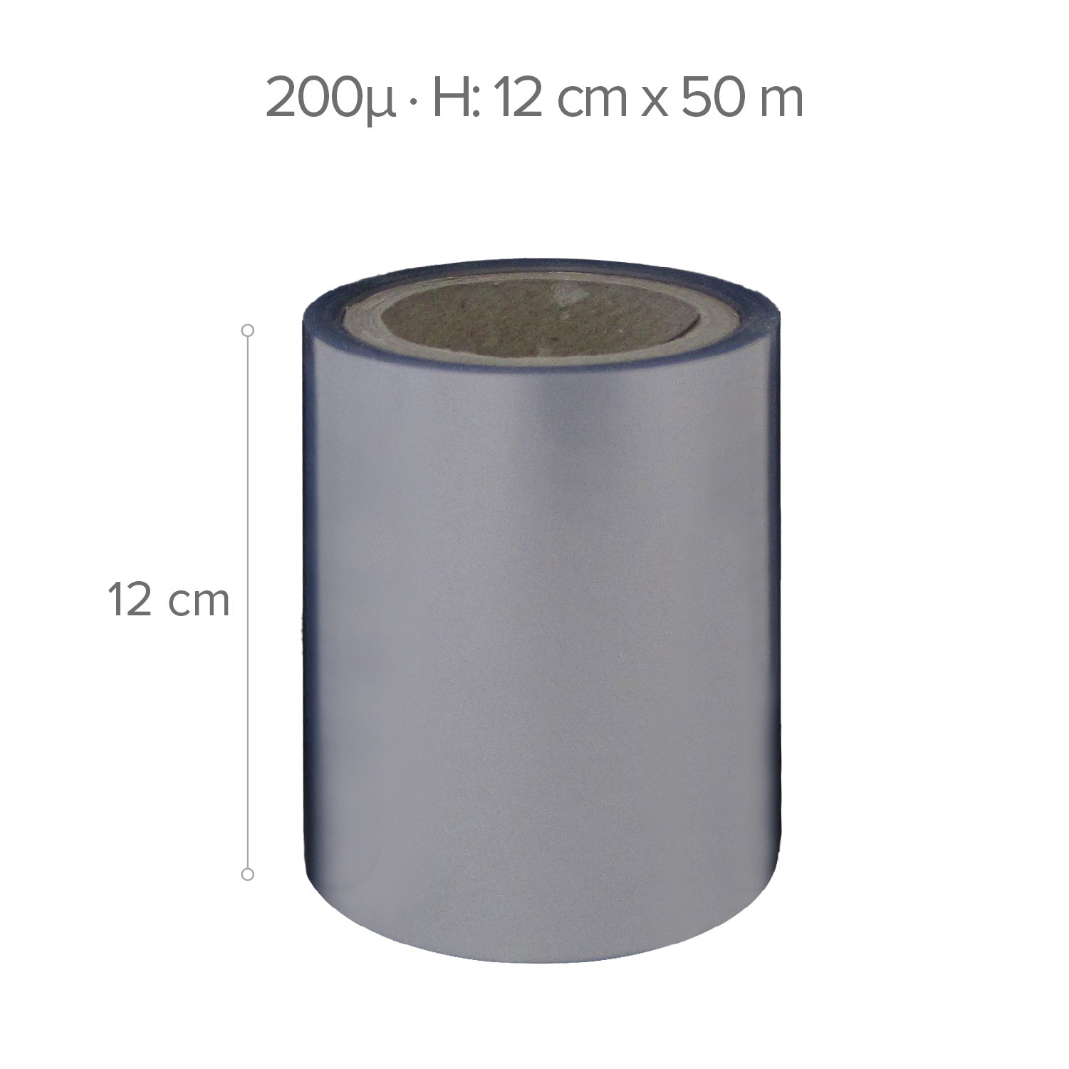 ROLO DE PVC TRANSPARENTE – 50 M – H12 CM – 200µ (ACETATO)