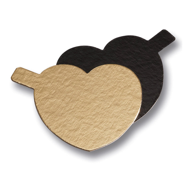 200 MINI CARTONI ORO/NERO CUORE 80MM