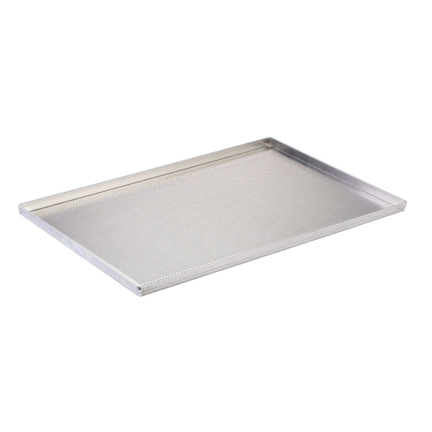 PLATEAU EN ALUMINIUM PERFORÉ 60X40H2CM - 4 BORDS 1.5MM D'ÉPAISSEUR