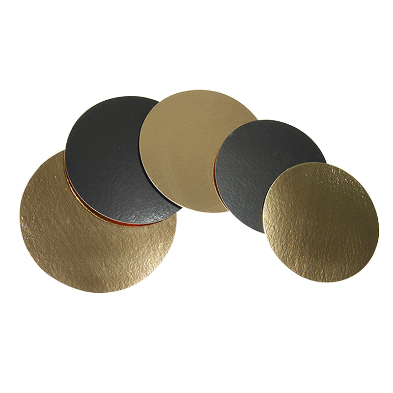 DISCO CARTON ORO/NEGRO 24CM