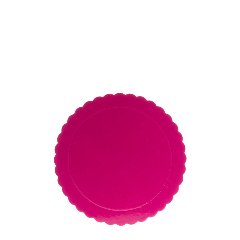 PLATO REDONDO PARA TARTA FUCSIA BORDE ONDULADO Ø 20 CM H 3 MM