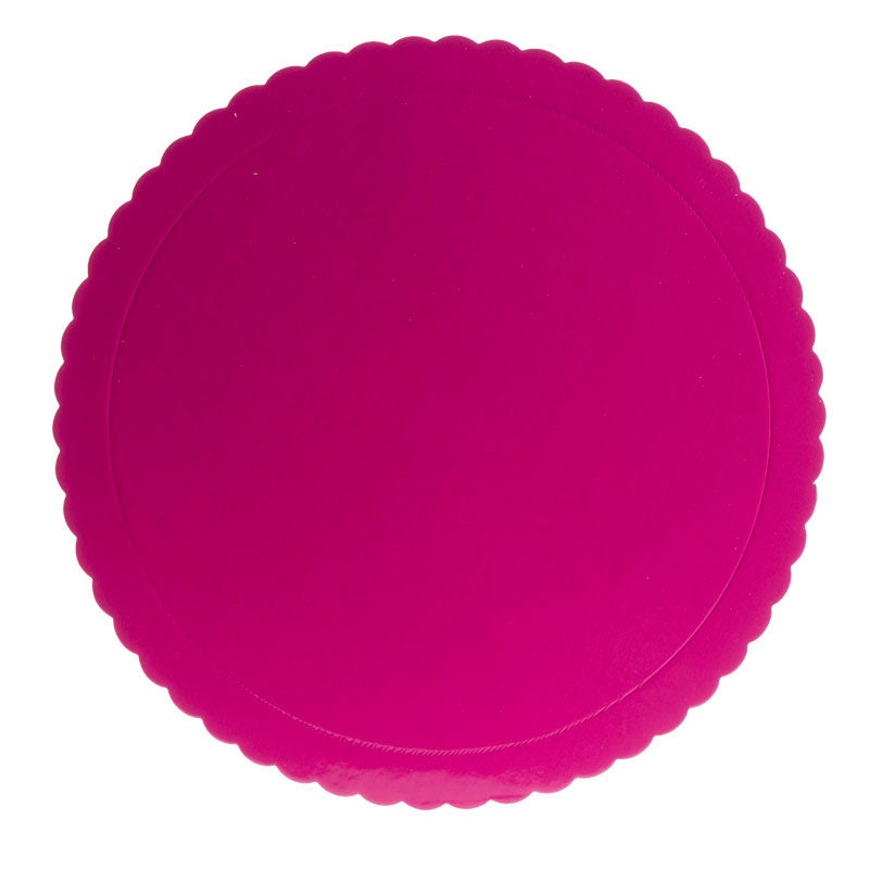 PLATO REDONDO PARA TARTA FUCSIA BORDE ONDULADO Ø 30 CM H 3 MM